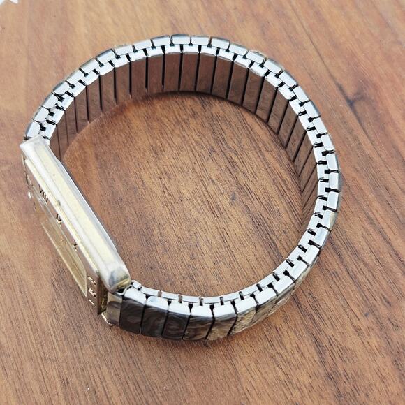 Ronica Gold Tone Rectangle Abalone Shell Face Roman Numeral Artsy Maximalist - Picture 5 of 8